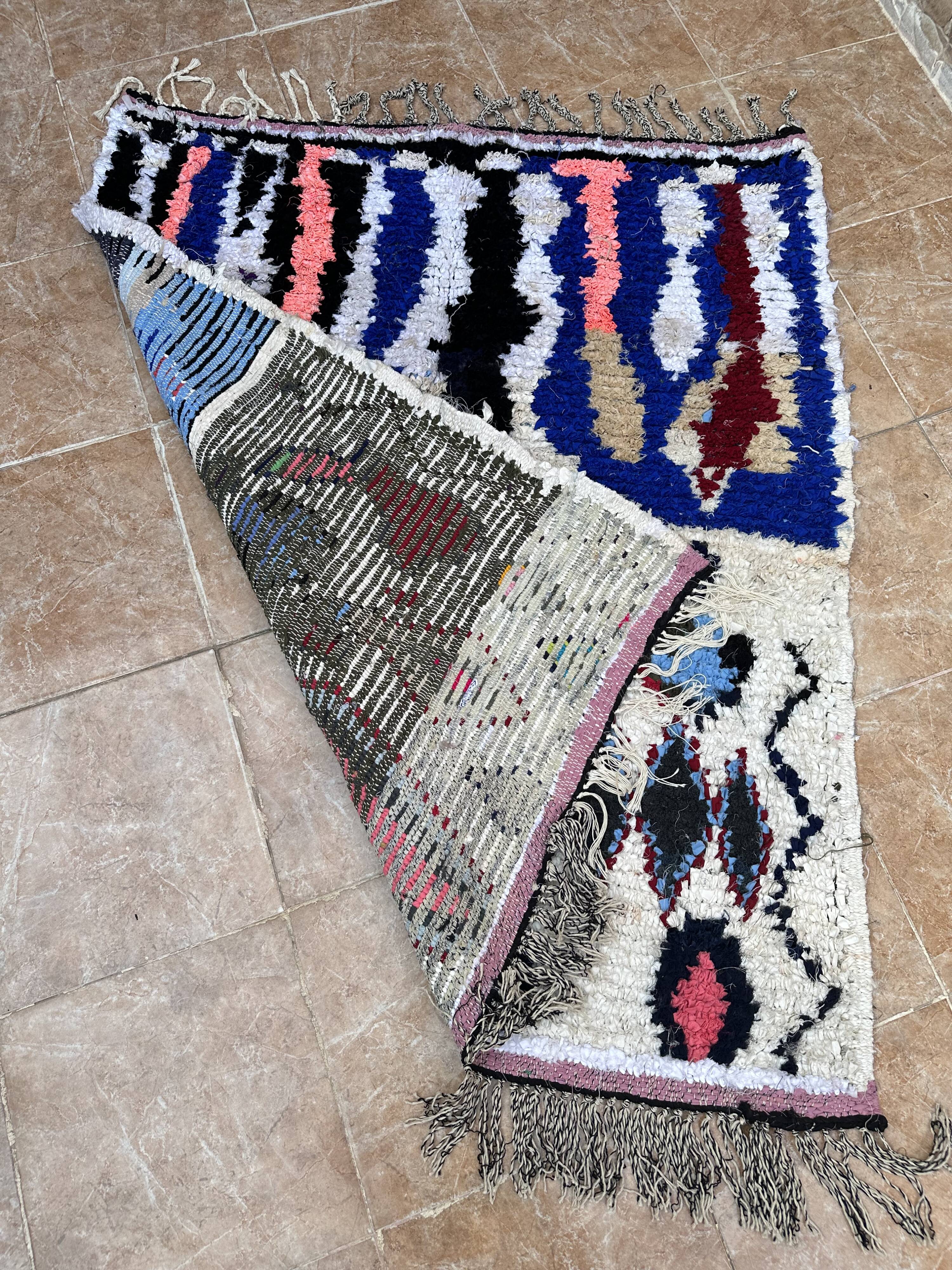 Tapis Boucherouite | Tapis marocain | Tapis éclectique | Tapis marocain