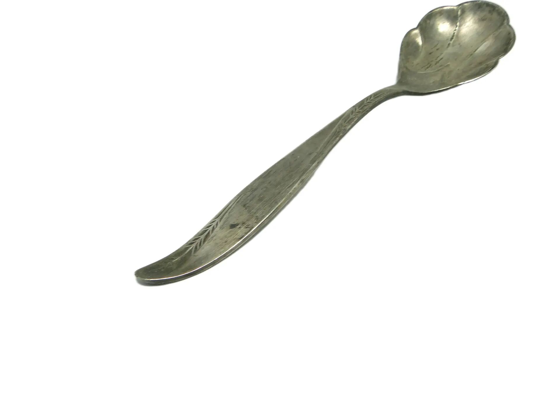 Sugar spoon, modernism, silver-plated brass, HEFRA, Poland, 1960s.