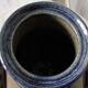 Old belly vinegar in beige and blue enamelled gres