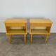Paire de tables de chevet vintage années 60, bois blond