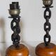 Duo of brutalist Art-popular candlesticks 50s