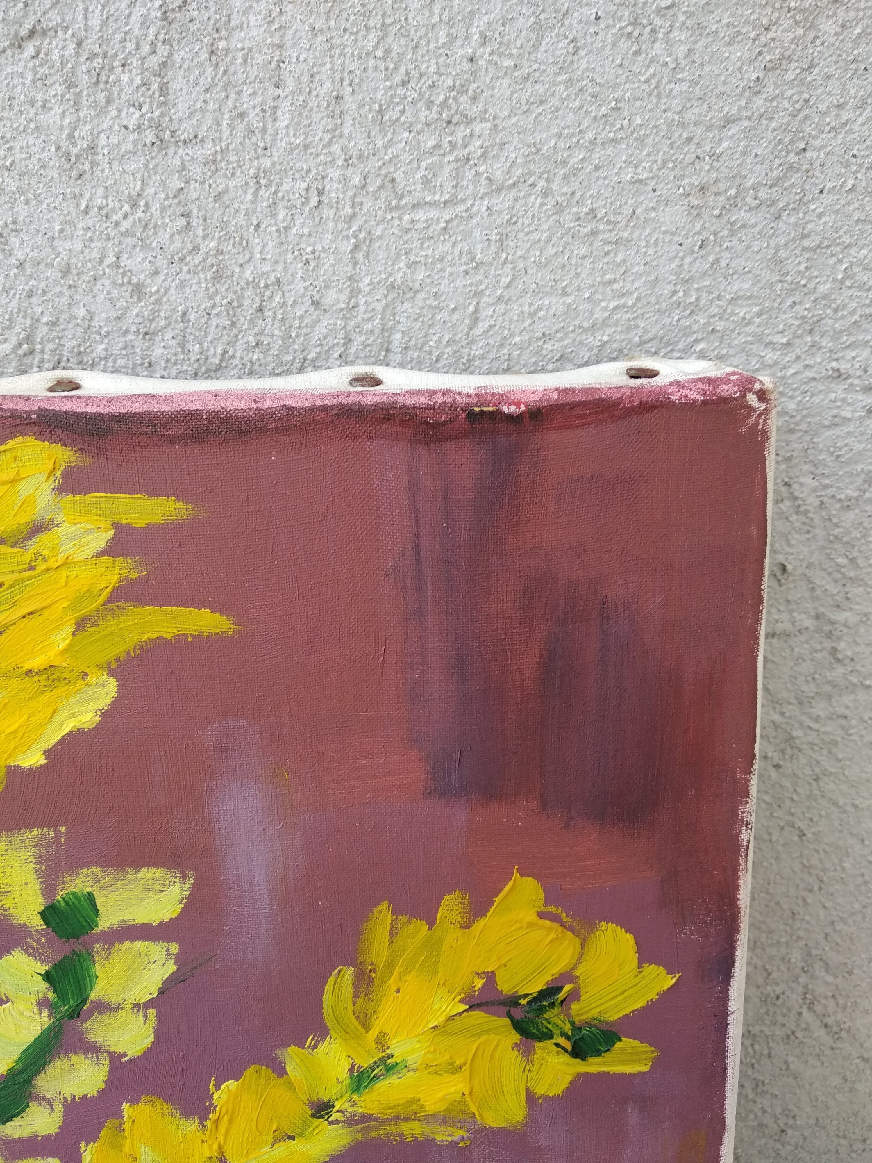 Peinture sur toile bouquet de genêts