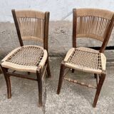 Set of 4 Vintage Rope Bistro Chairs