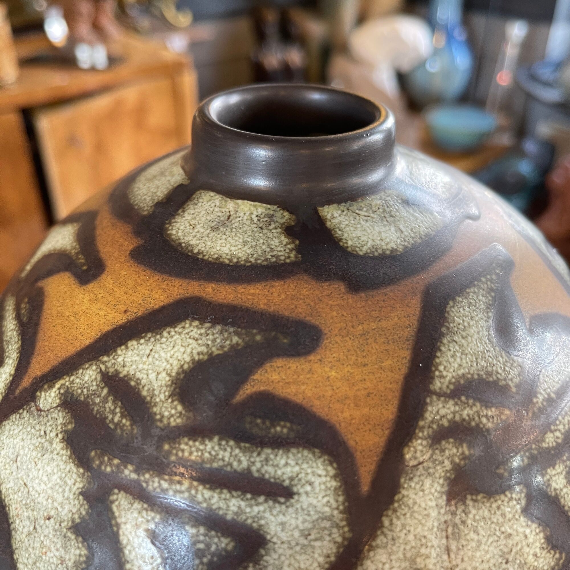 Stoneware ball vase by Charles Catteau for Keramis