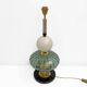 Paire de lampes de table géométriques en verre de Murano vert et blanc