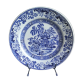 Old dish Creil and Montereau Chinese decoration blue Iron Earth