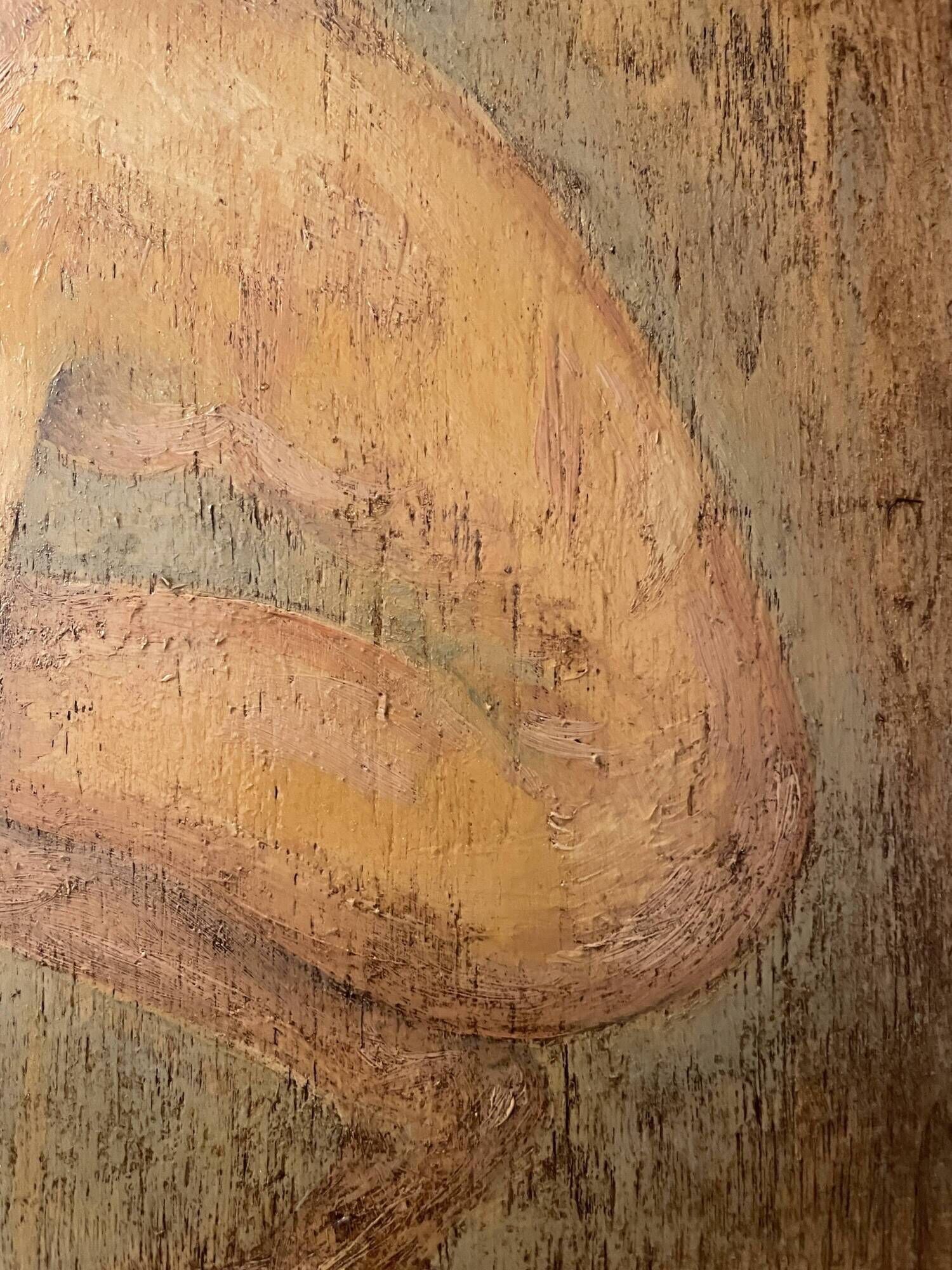 Painting signed oil on wood female portrait “belle époque”