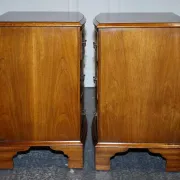 Nightstands in Walnut Burl with Drawers, Set of 2