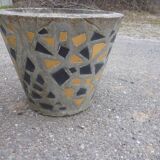 Pair of cement basins and tiles from the 50s