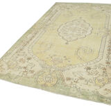 Hand-Knotted Vintage Turkish Beige Rug 186 cm x 313 cm