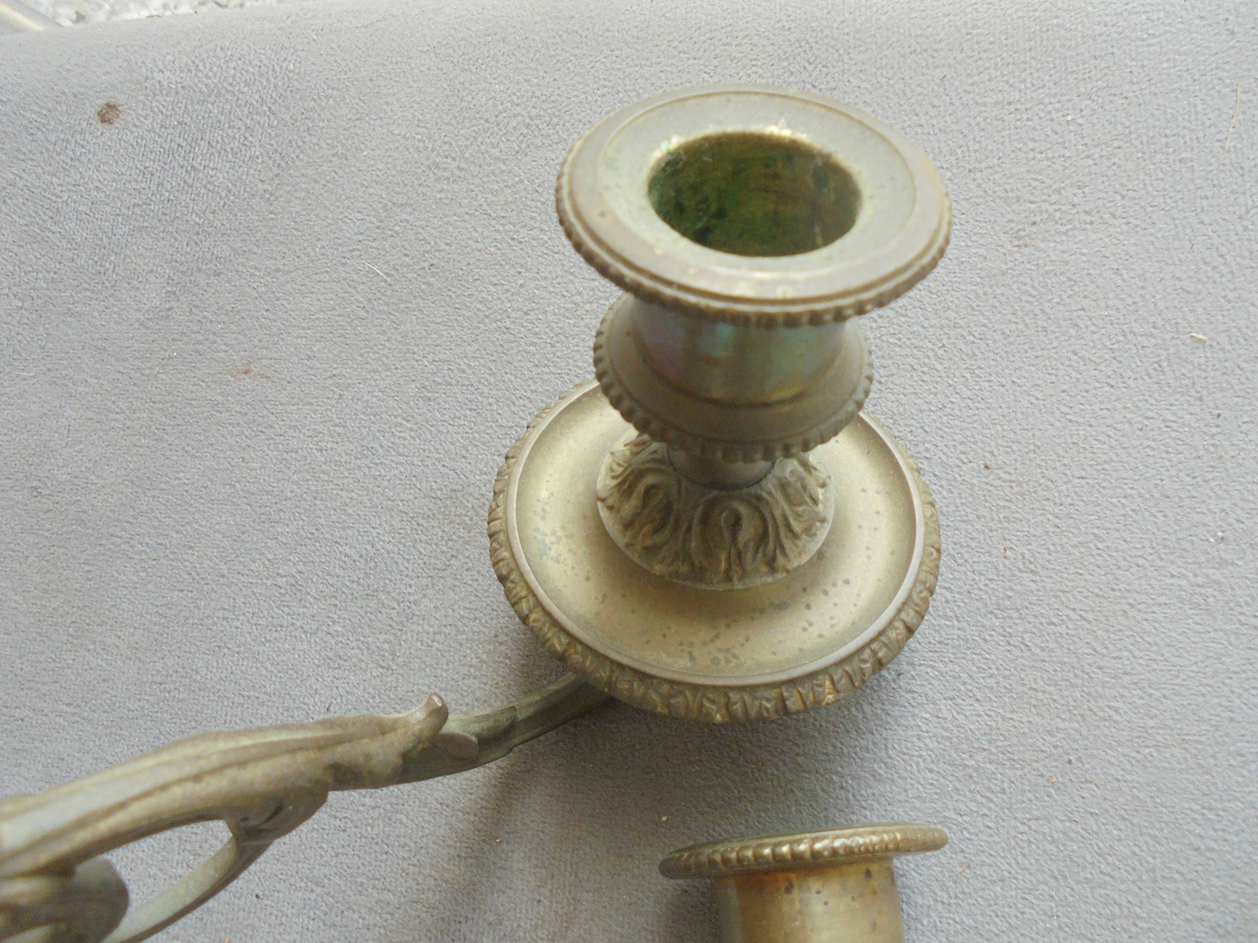 Pair of Bronze Piano Candlesticks