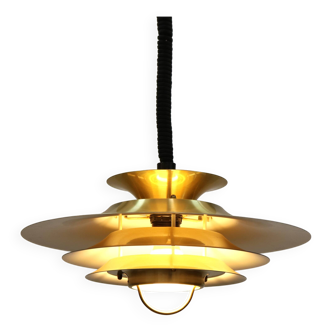 Vitrika golden brass vintage lamp: 1970s Scandinavian Mid-Century Modern