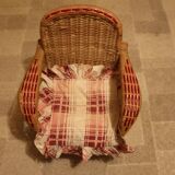 Vintage children's rattan armchair