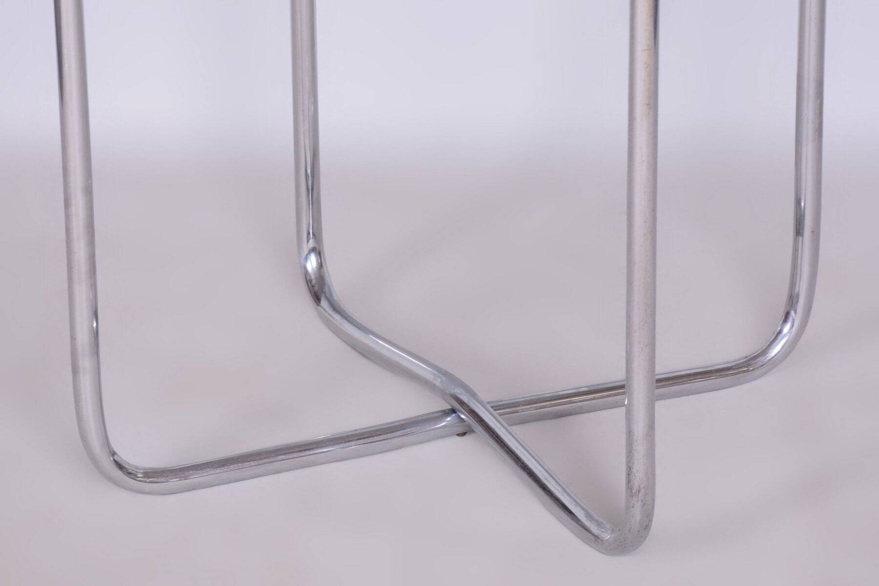 Czech Bauhaus Chrome Dining Table and Chairs attributed to Hynek Gottwald, 1930s, Set of 5