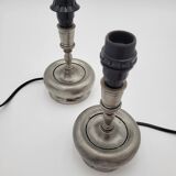 Pair of pewter lamp bases