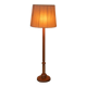 Vintage Swedish wooden floor lamp with pleated shade from the 1960s.