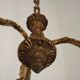 French Antique Art Nouveau Style 3-Light Quality Bronze Chandelier
