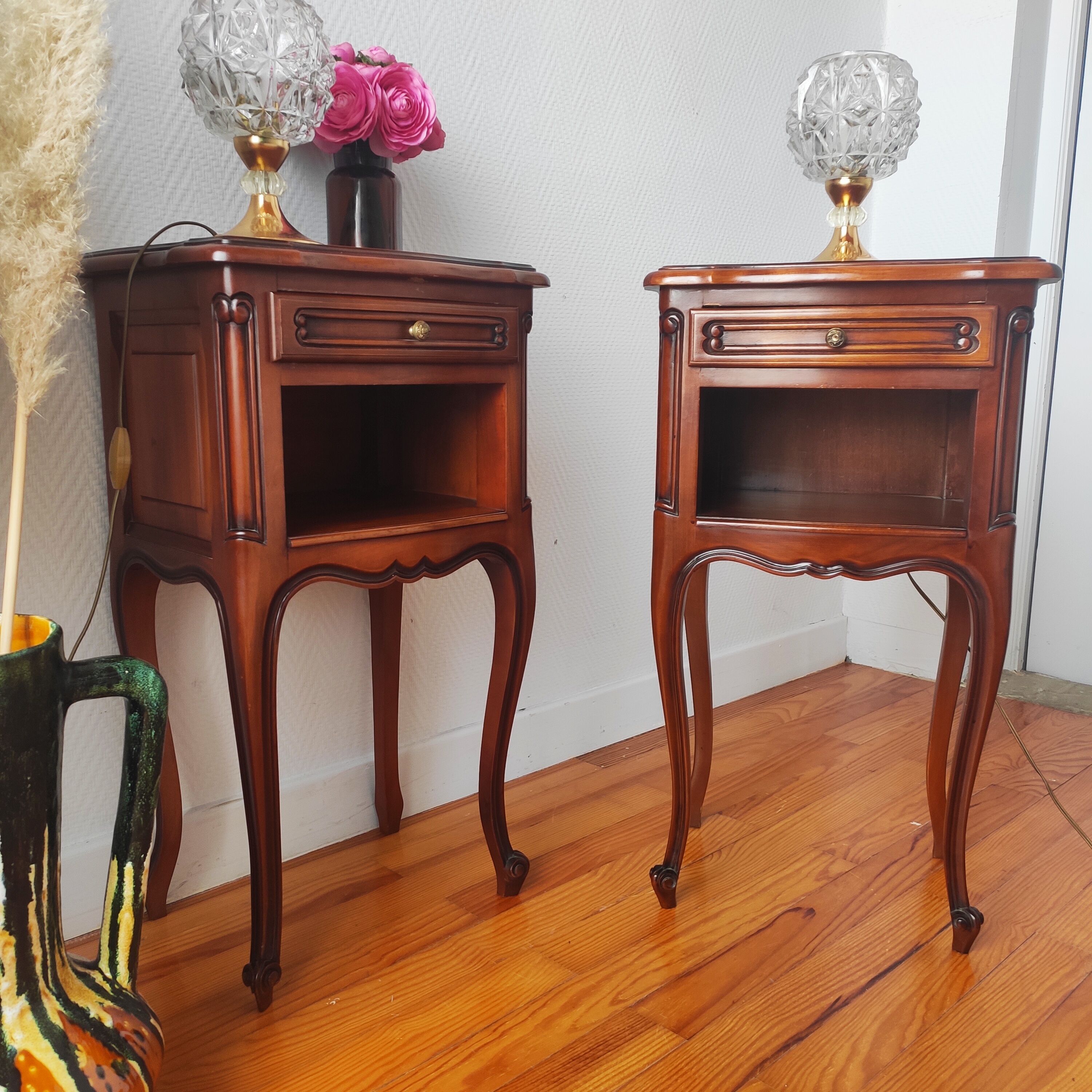 Pair of stylish bedside tables