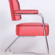 German Bauhaus Armchair in Leather attributed to G. Rohde for Mauser, 1930s