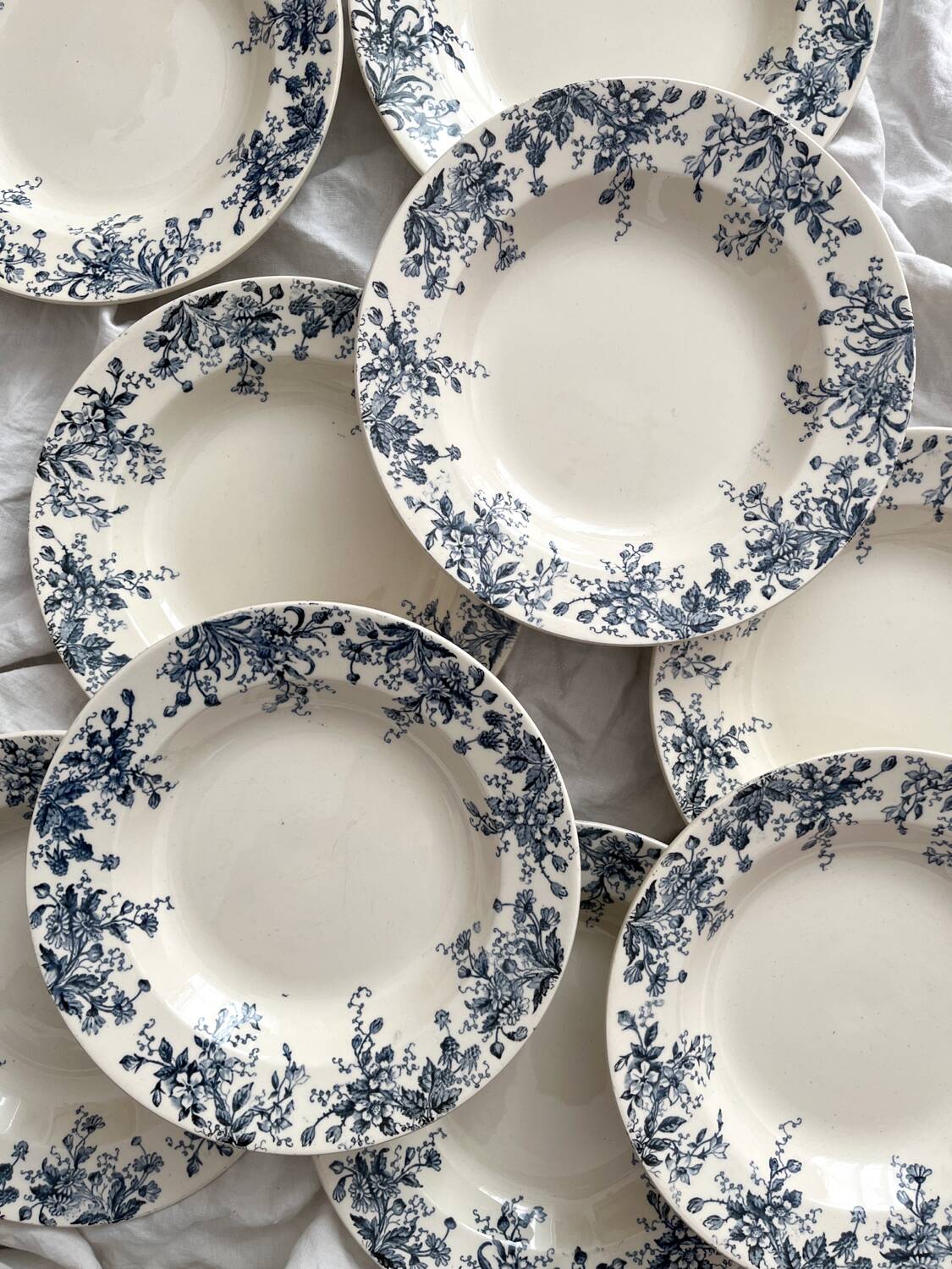 10 "Dodds" ironstone soup plates from Choisy le Roi