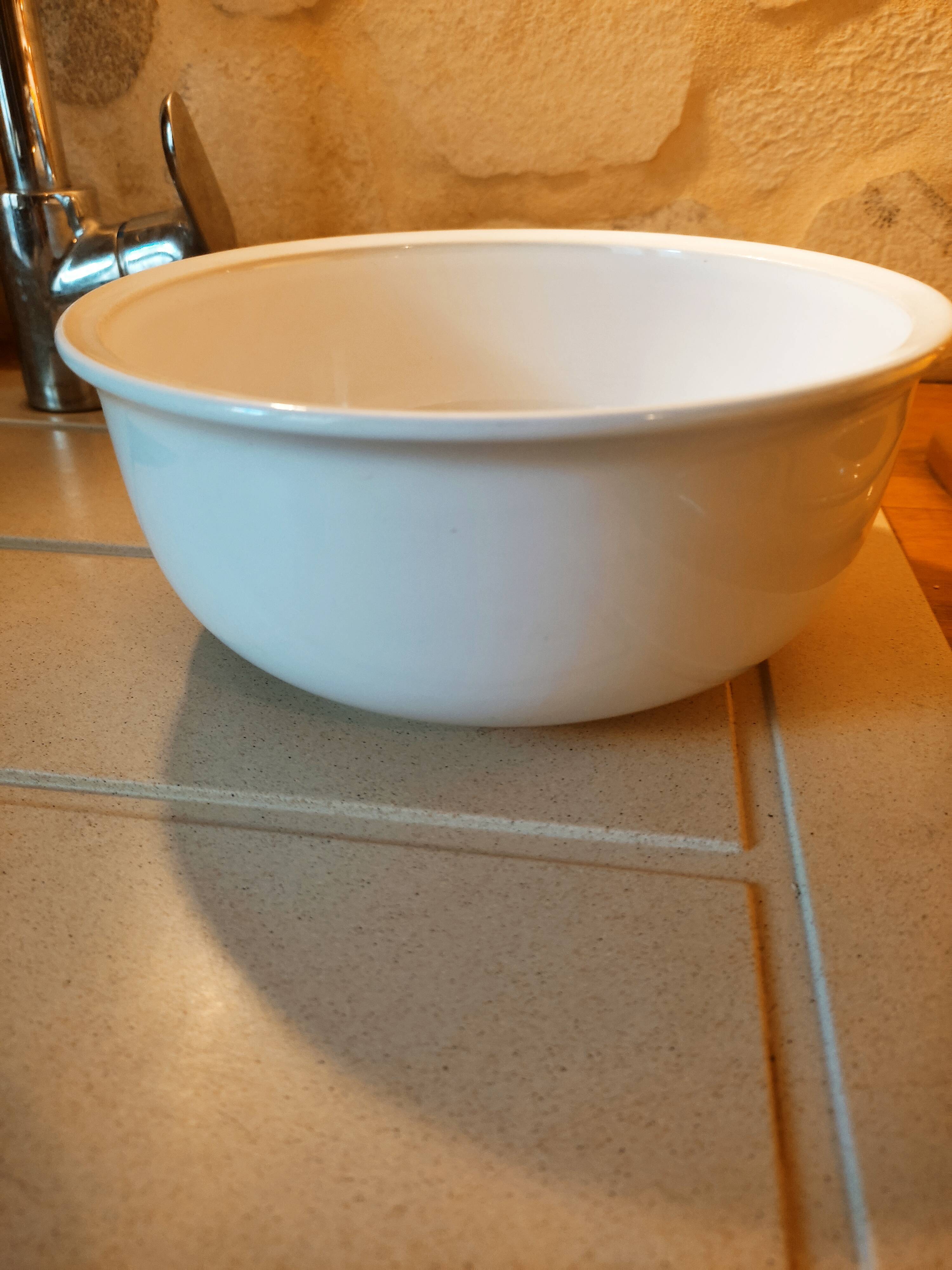 White bowl in earthenware