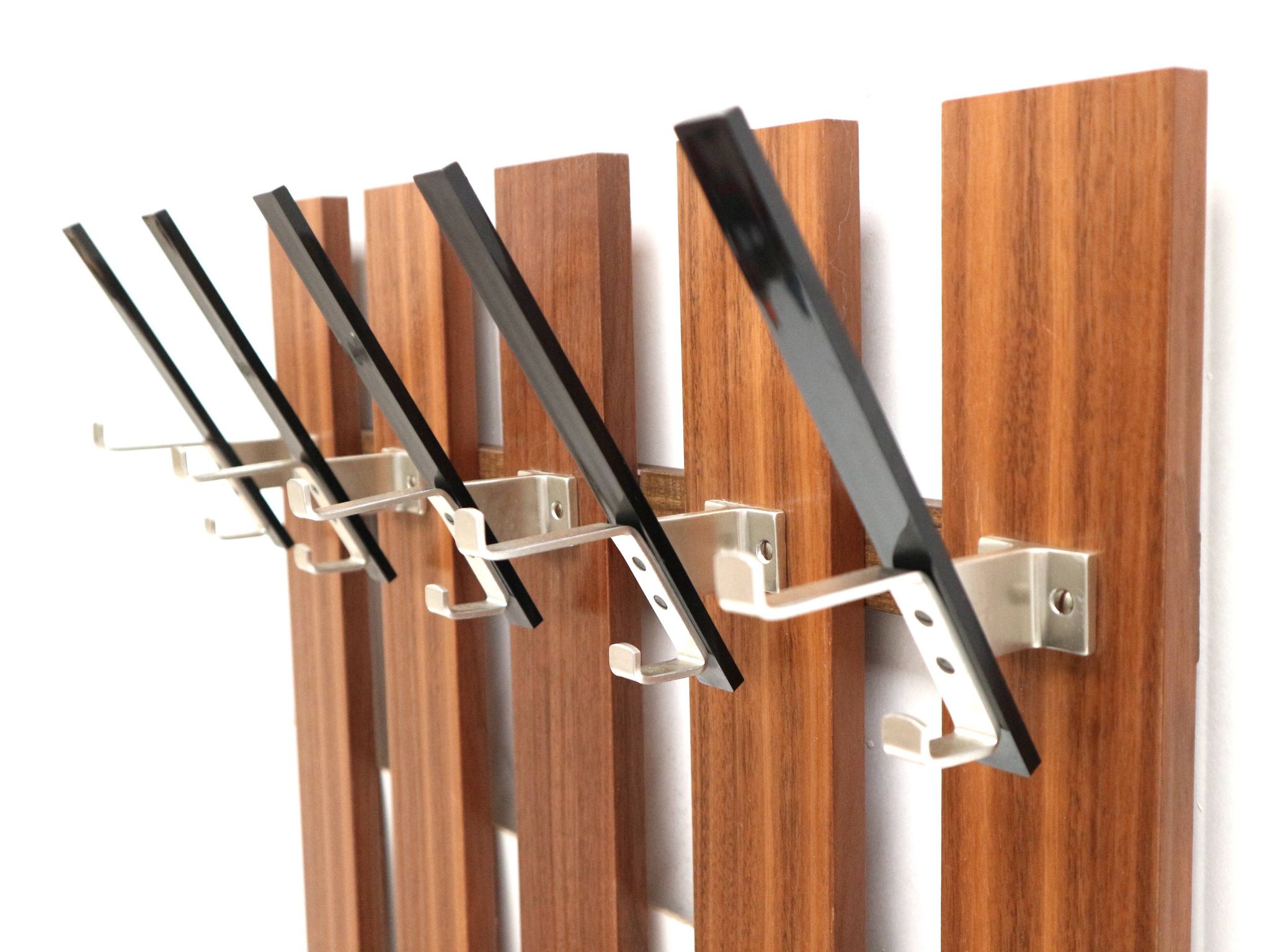 Large vintage coat rack with hooks made in the 60s