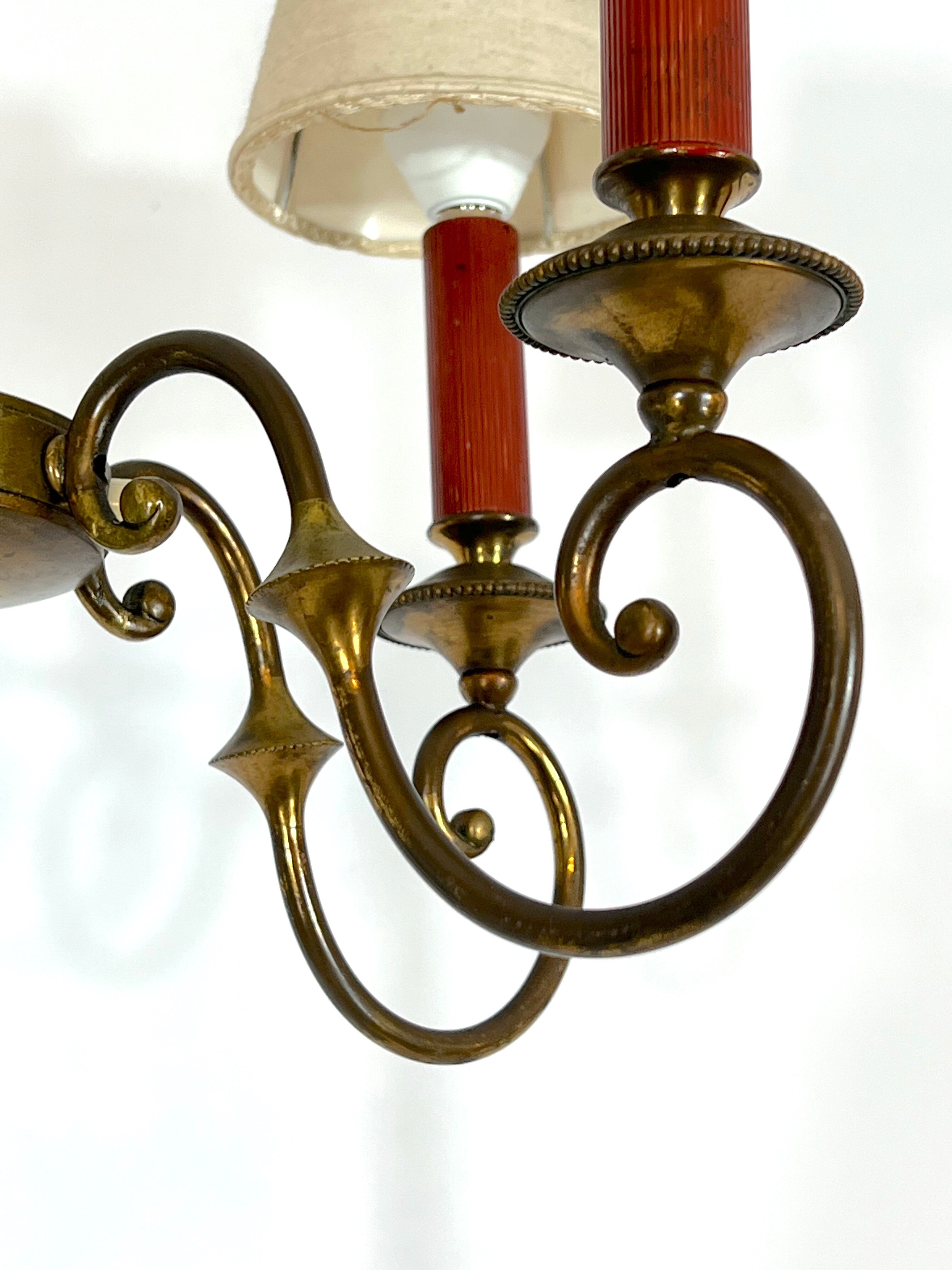 Arredoluce Monza, brass floor lamp from 50s