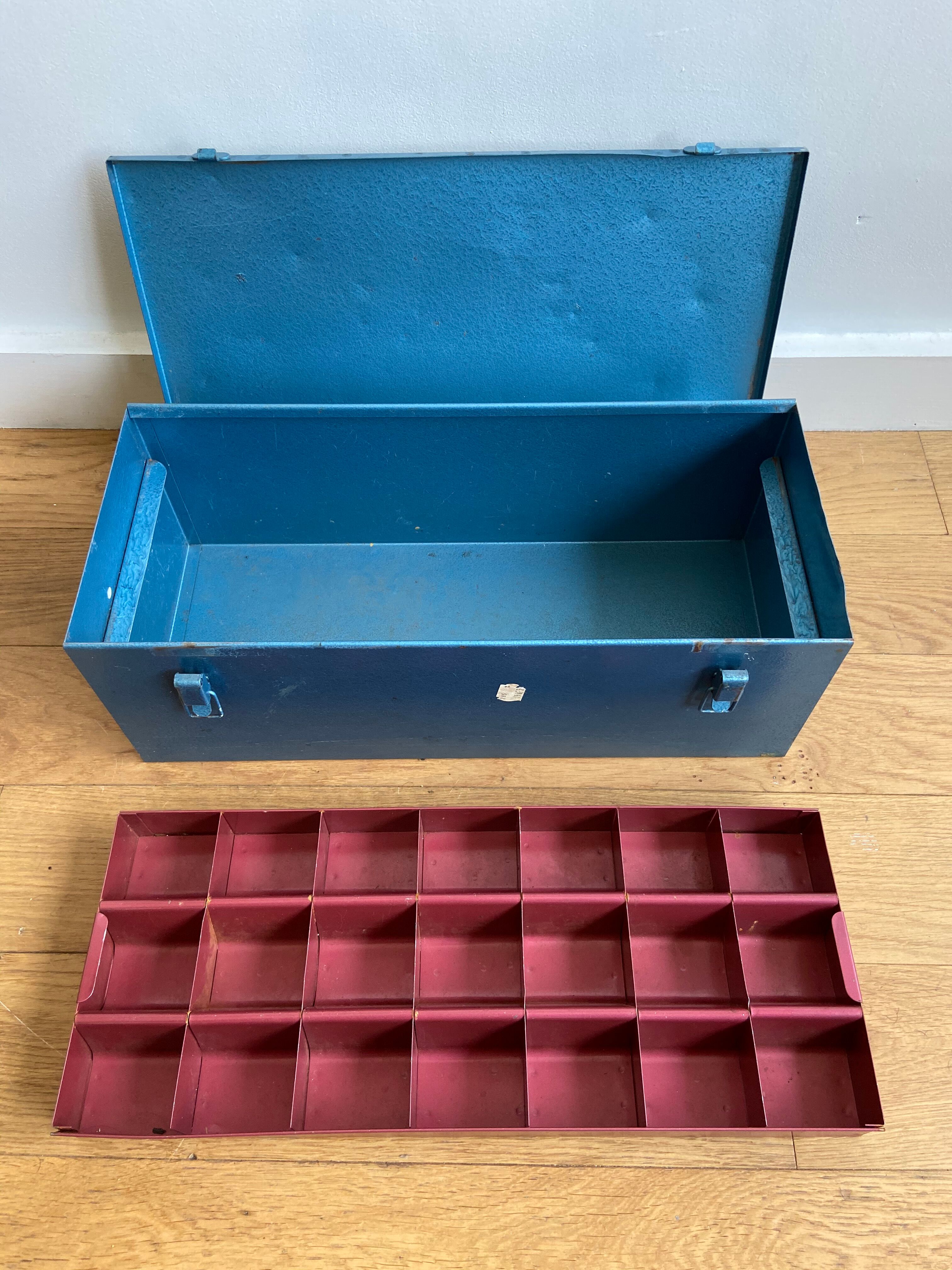 Blue metal toolbox