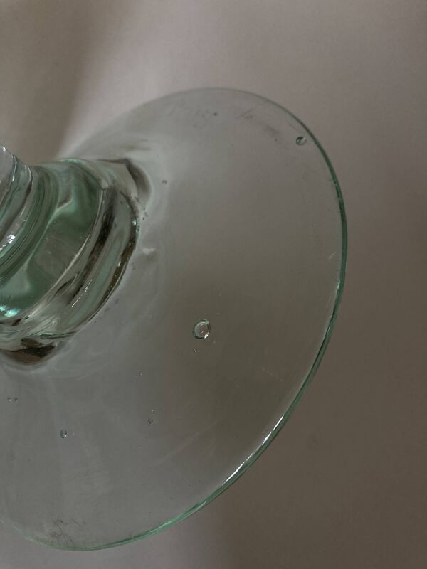 Coupe Biot centre de table sur pied céladon XXL 1960 signée