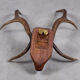 Antlers on carved wooden head, Danish design, 1960s
