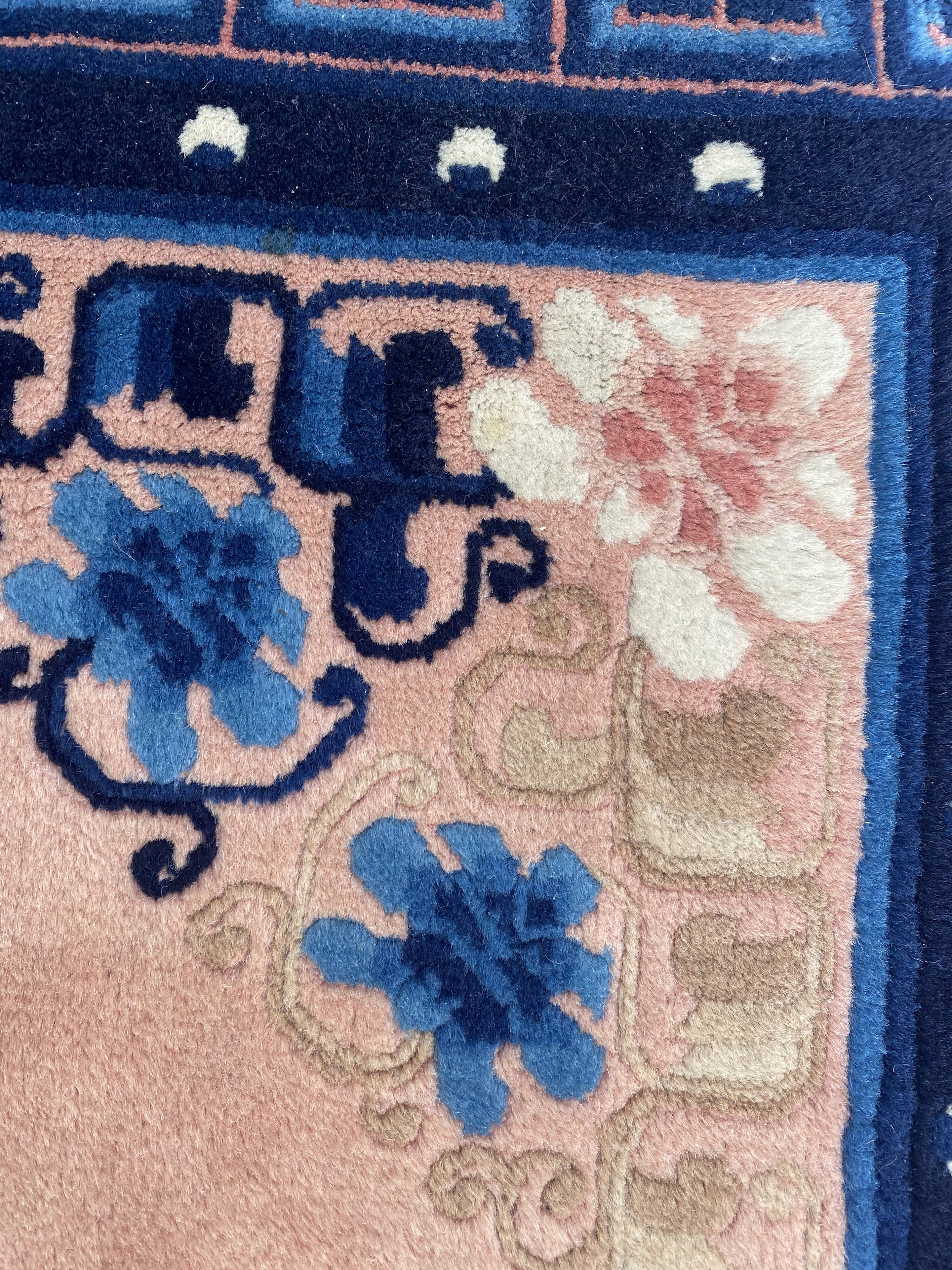 Handmade chinese vintage carpet 123x186 cm