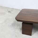 Brutalist style coffee table 1960 rectangular with cut corners