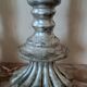 Rare pair of antique silvered terracotta candlesticks from the 17th century.