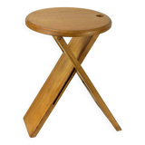 Folding wooden stool