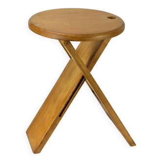 Folding wooden stool