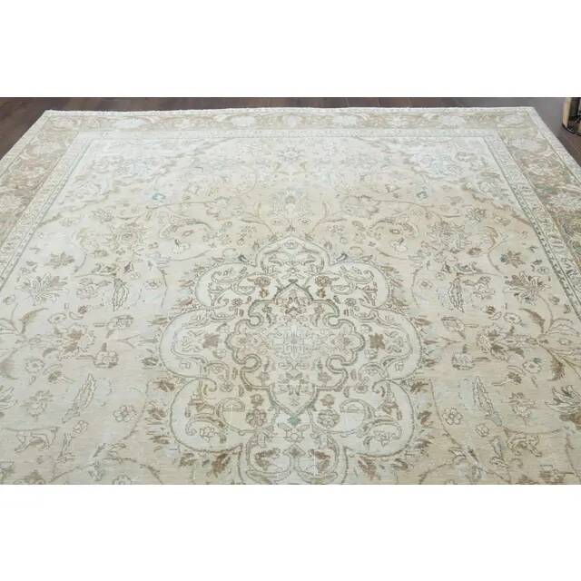1970s Vintage Persian Handknotted Wool Orange Oversize Area Rug 288x385