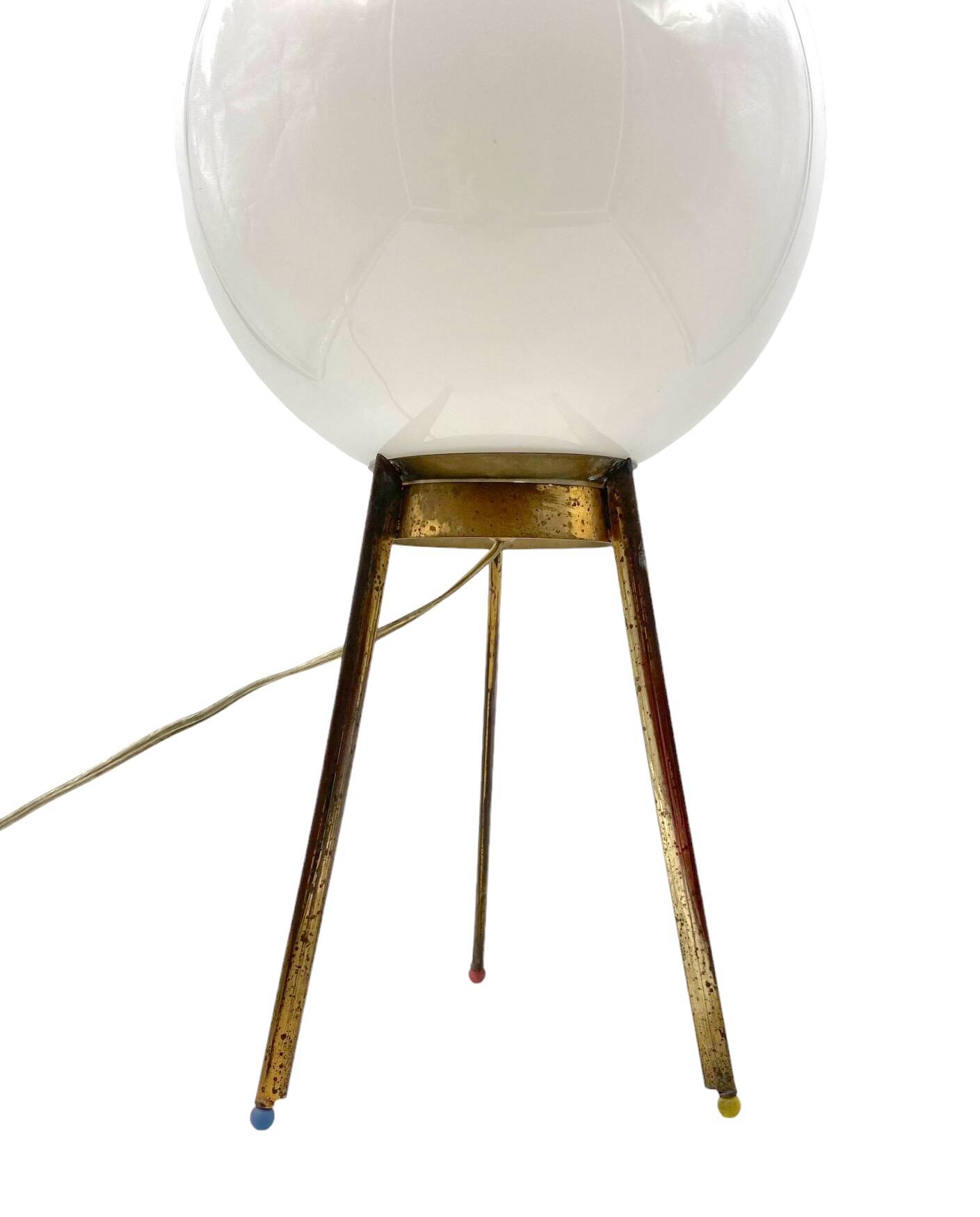 Mid-Century tripod brass table lamp, Lumi Italy 1950s