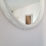 Oval mirror patinated gustavian gray