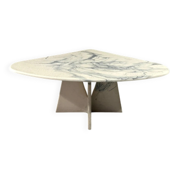 Table d'appoint en composite de marbre des années 1980