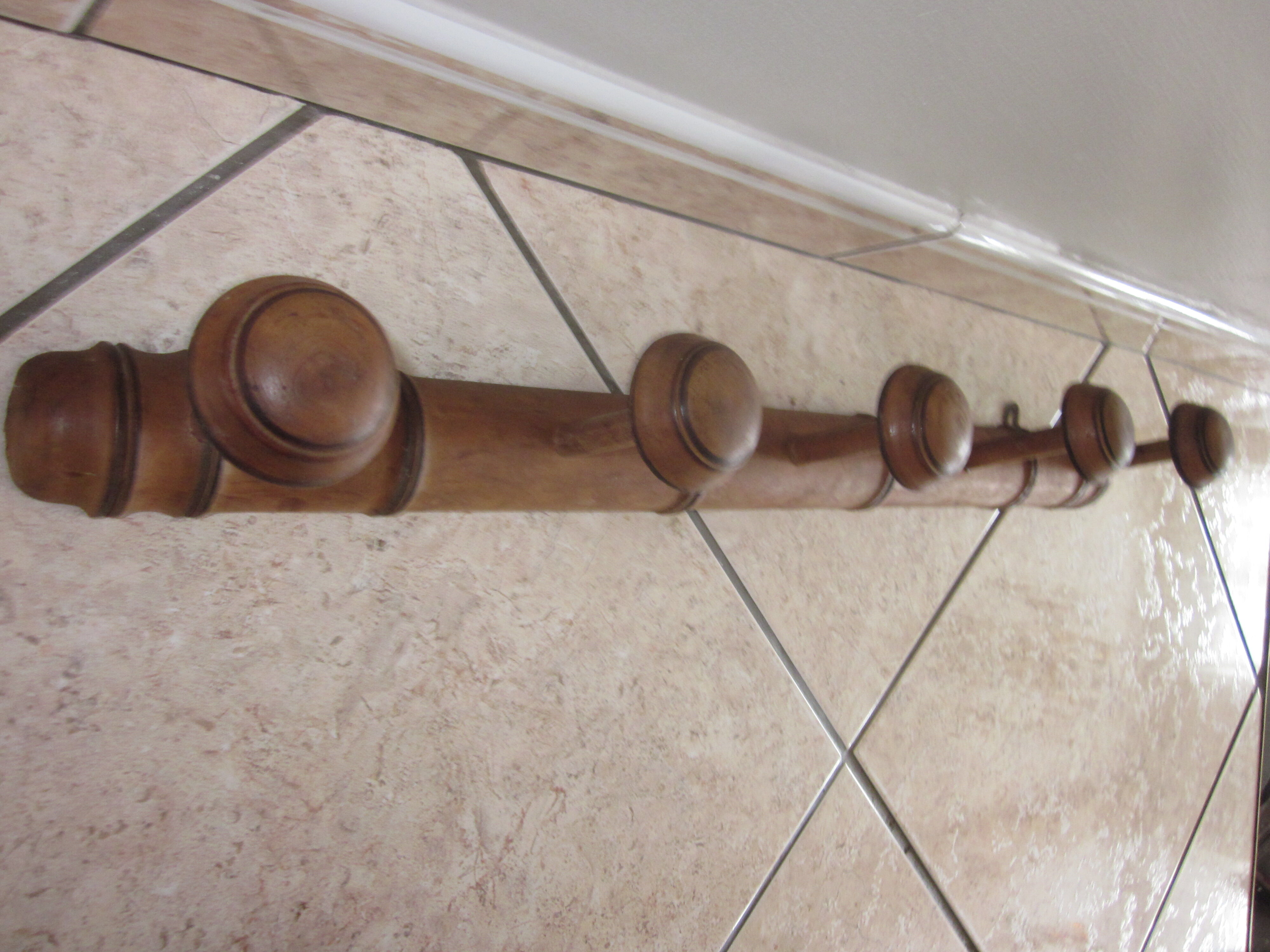 Old coat rack in turned wood