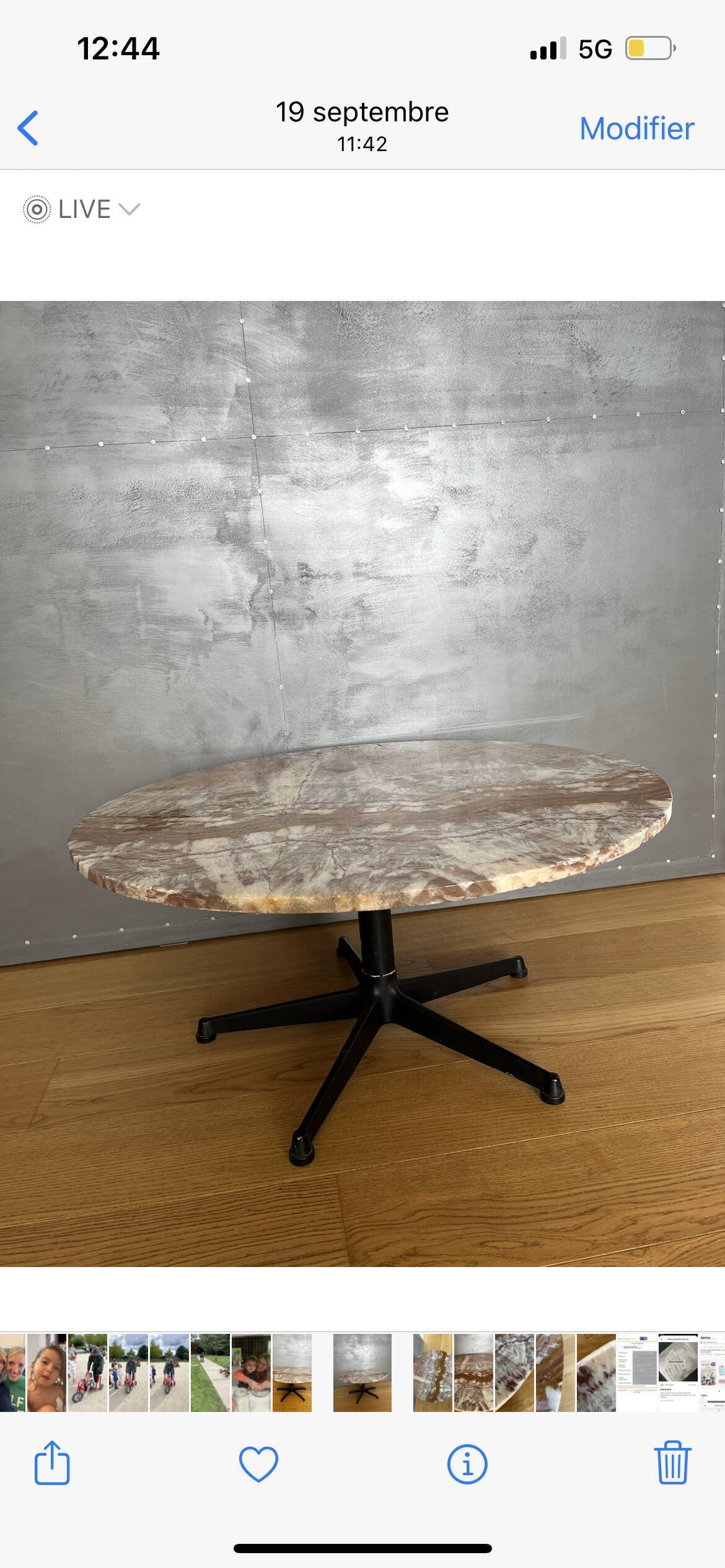 Beautiful coffee table pink marble top