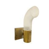 Brass and Pulegoso Glass Wall Lamp attributed to Aldo Nason for Mazzega 1960s