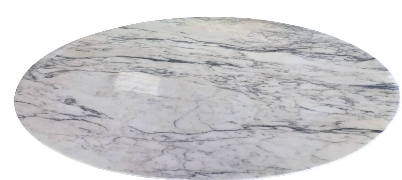 Very beautiful marble table with aluminum legs signed Venture