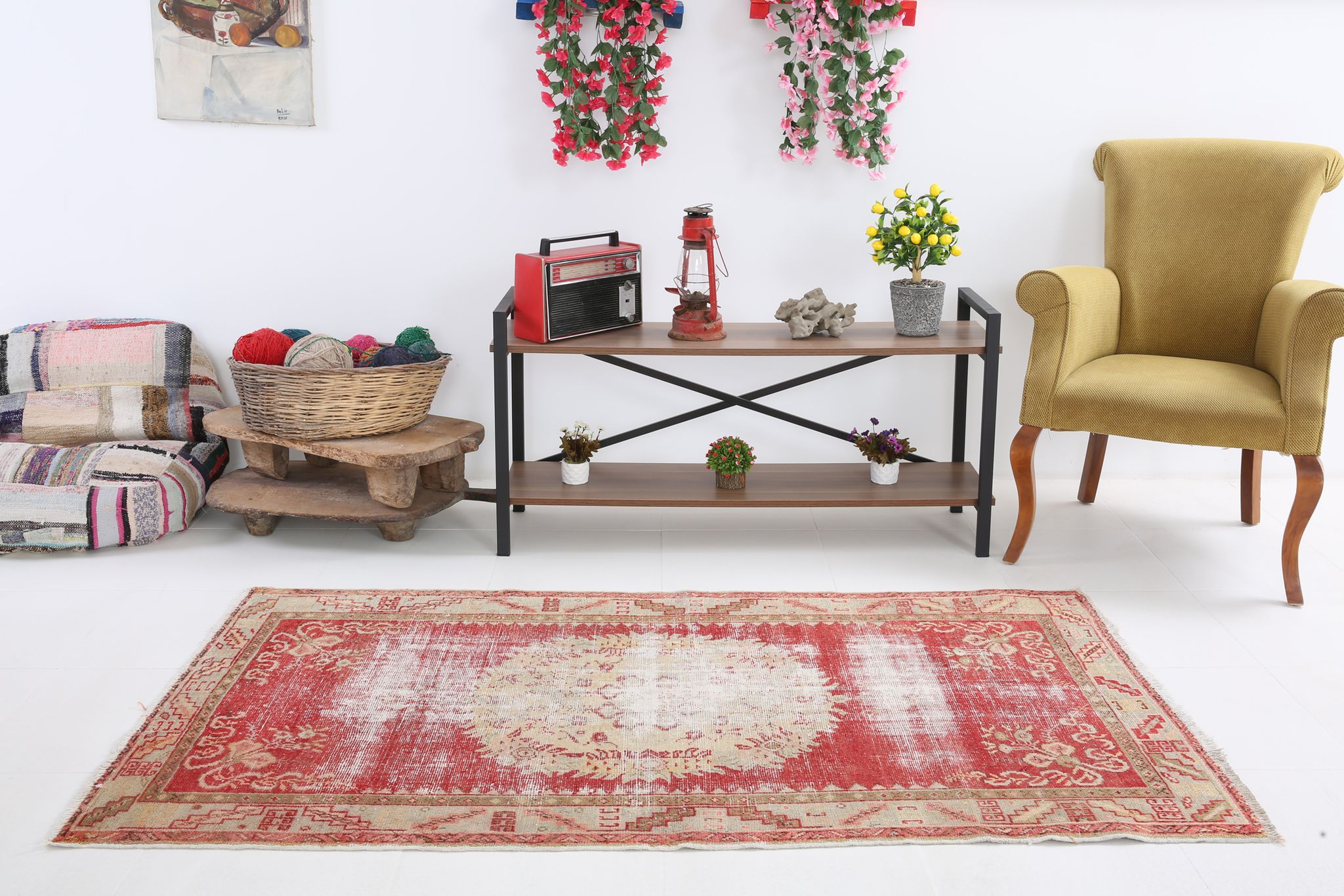 Wool Handmade Vintage Rug, 189x105Cm
