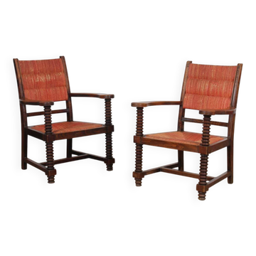 Paire de fauteuils dans le goût de Charles Dudouyt, 1950