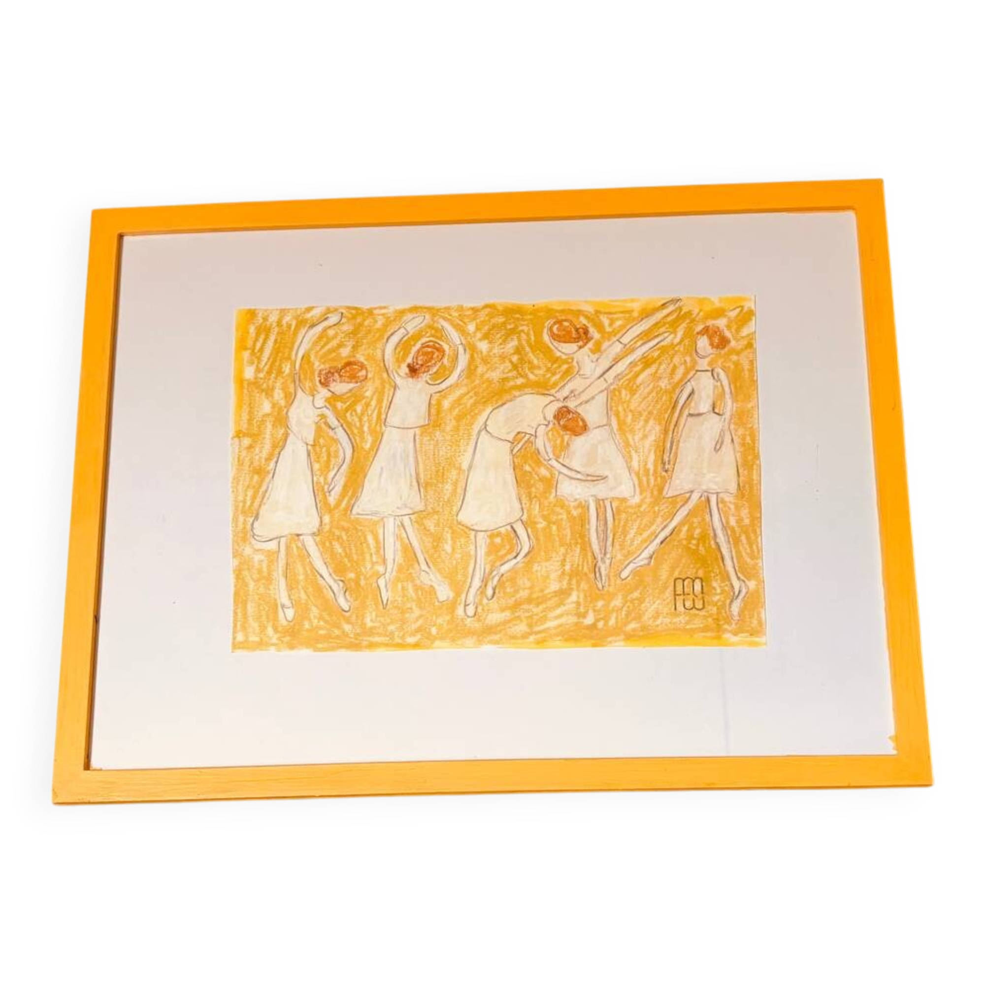 Painting titled "Five Ginger Hair Dancers"