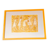 Painting titled "Five Ginger Hair Dancers"