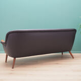 Sofa black leather, Danish design, 70's