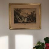 LACROIX of MARSEILLE. The Cascade of Tivoli, 1760. Enhanced etching.