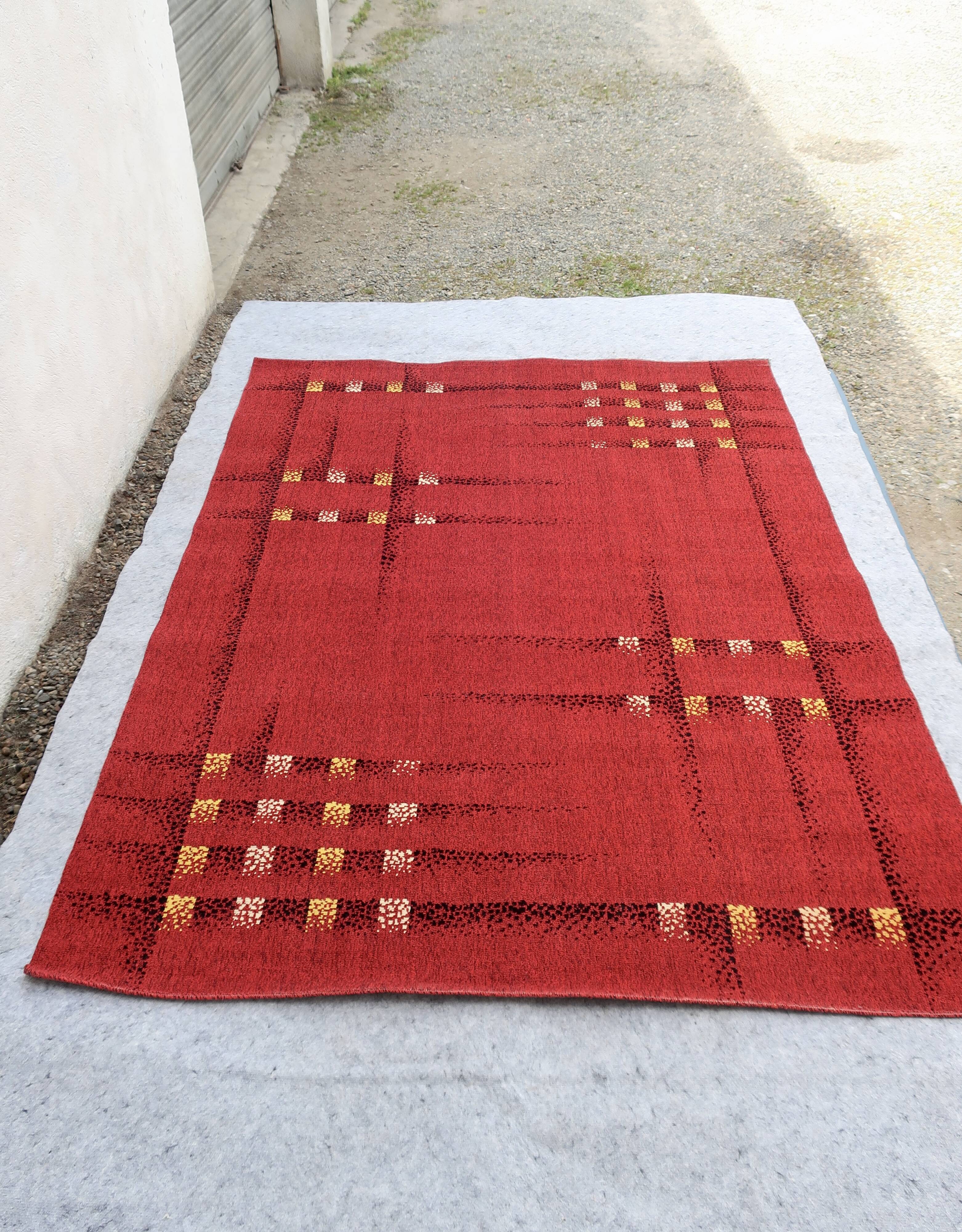 Rare vintage "reconstruction" rug, 1950s